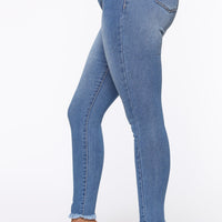 On The Fray Ankle Jeans - Medium Blue Wash