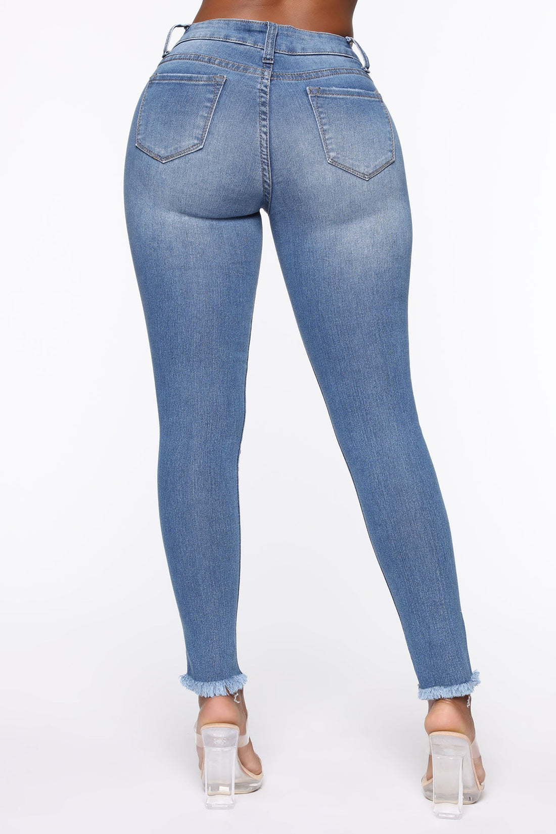 On The Fray Ankle Jeans - Medium Blue Wash
