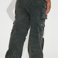 Lily High Rise Cargo Jeans - Green