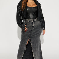 My Best Behavior Faux Leather Cropped Jacket - Black