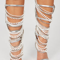 Another Status Strappy Heeled Sandals - Silver