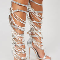 Another Status Strappy Heeled Sandals - Silver