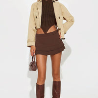Charlie Belted Cropped Trench - Khaki