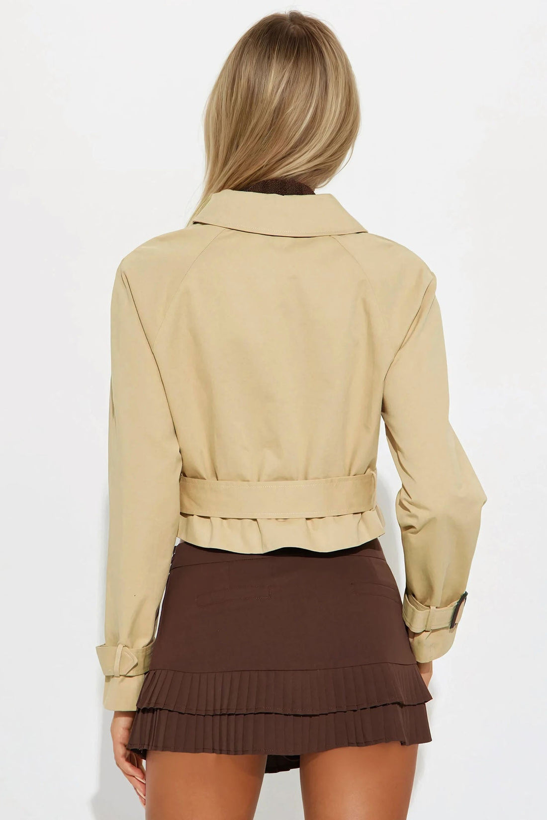 Charlie Belted Cropped Trench - Khaki