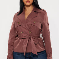 Cassidy Belted Trench - Chocolate