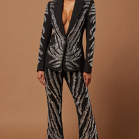 Amira Embellished Blazer - Black