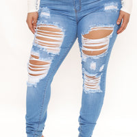 Tall Give Good Love Skinny Jeans - Light Blue Wash