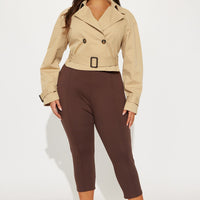 Charlie Belted Cropped Trench - Khaki