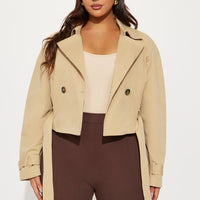 Charlie Belted Cropped Trench - Khaki