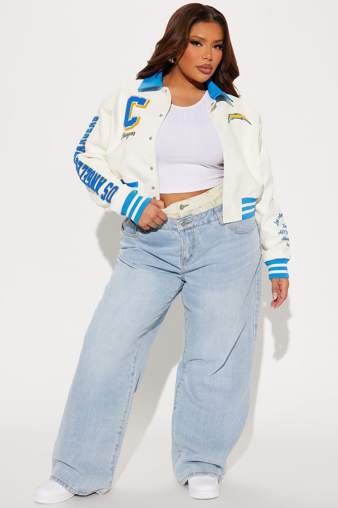 LA Chargers Bomber Jacket - Cream