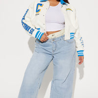 LA Chargers Bomber Jacket - Cream