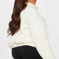 Ski Lift Lightweight Quilted Puffer Jacket - Cream