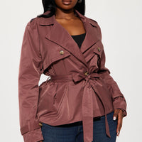 Cassidy Belted Trench - Chocolate