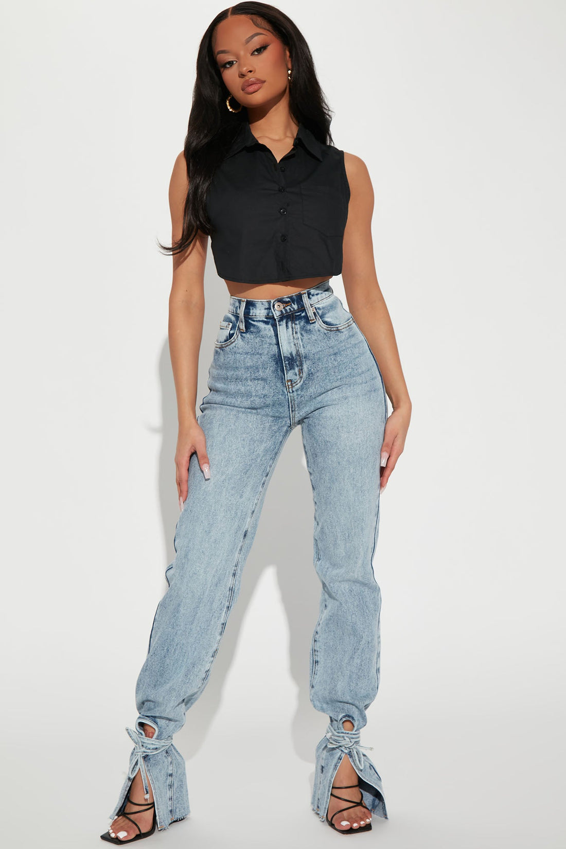 Tall All Tied Up Straight Leg Jeans - Medium Wash