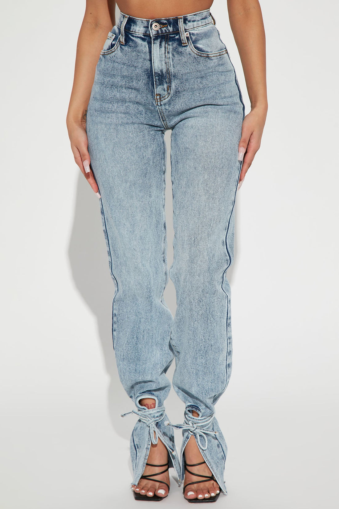 Tall All Tied Up Straight Leg Jeans - Medium Wash