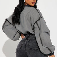 Expose The Fakes Washed Bomber - Grey/combo