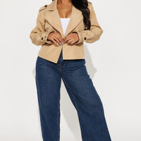 Simone Cropped Trench - Khaki