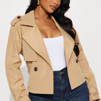Simone Cropped Trench - Khaki