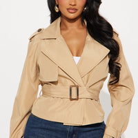 Simone Cropped Trench - Khaki