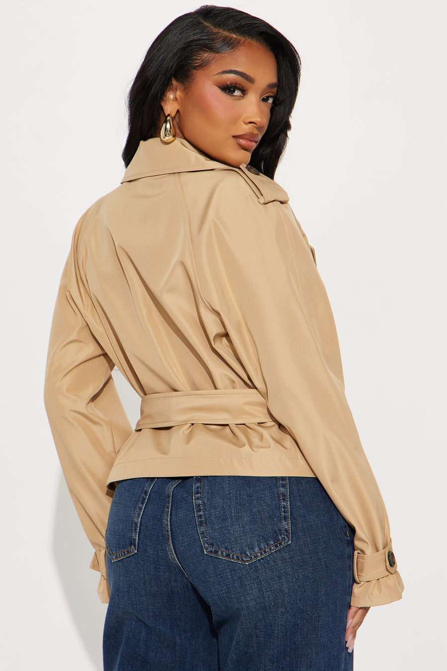 Simone Cropped Trench - Khaki