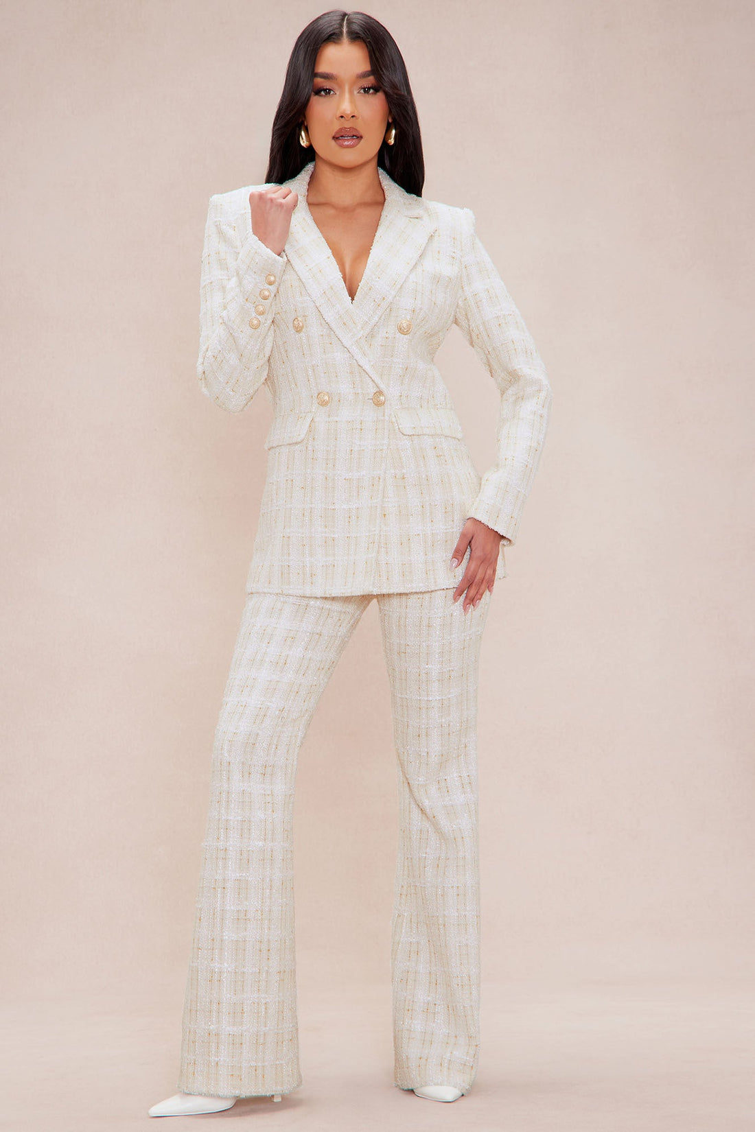 Ellie Tweed Blazer - Natural/Combo