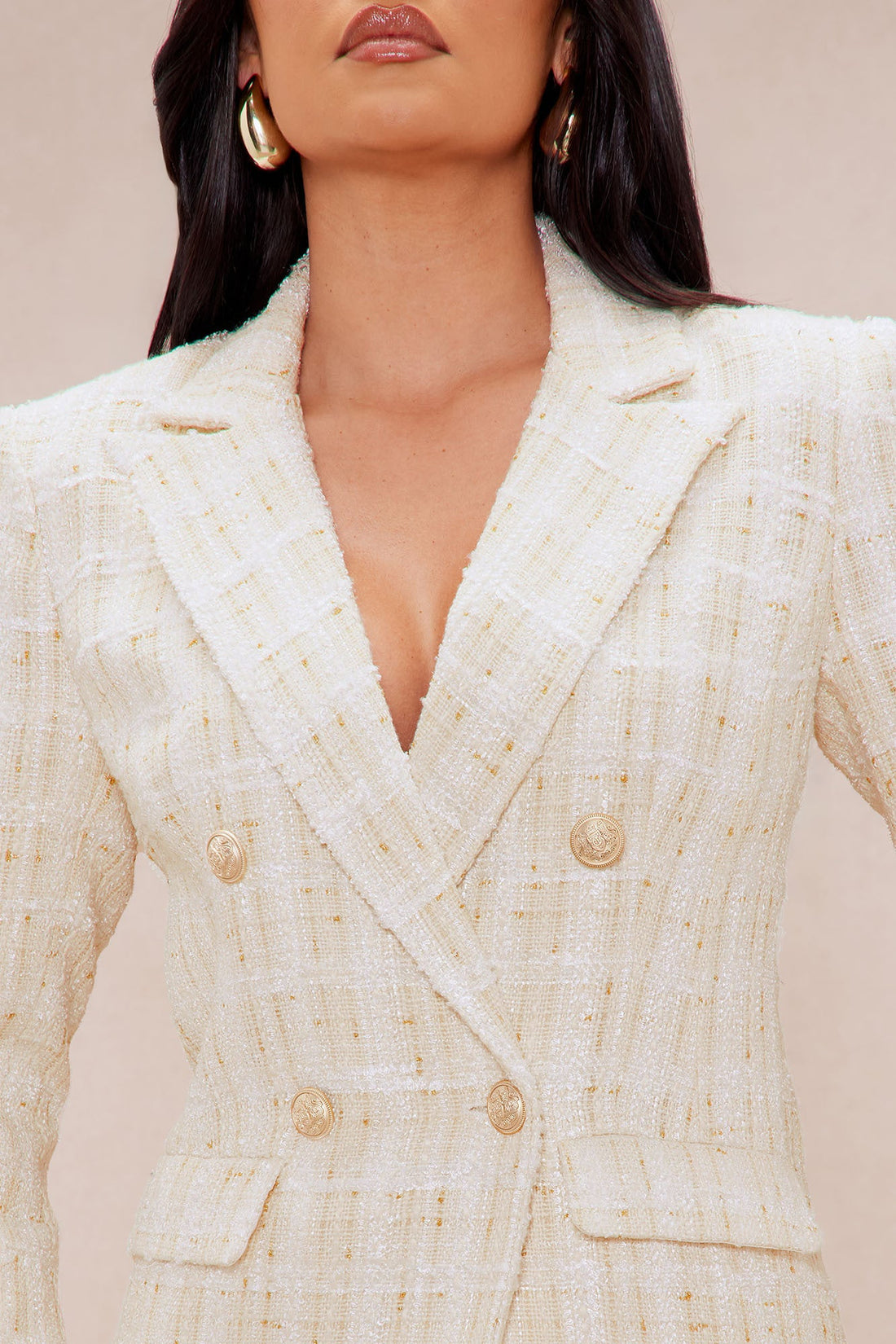 Ellie Tweed Blazer - Natural/Combo
