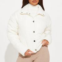 Sky High Light Weight Puffer Jacket - Cream