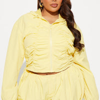 Sweet Like Honey Windbreaker Jacket - Yellow