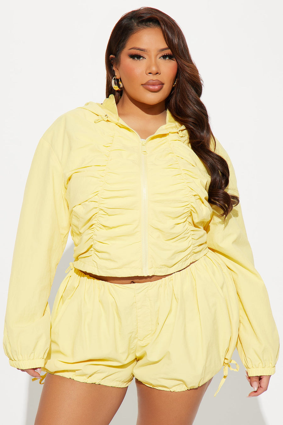 Sweet Like Honey Windbreaker Jacket - Yellow