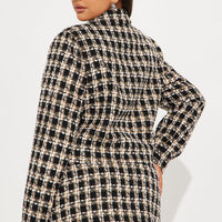 Old Money Rules Tweed Blazer - Black/combo