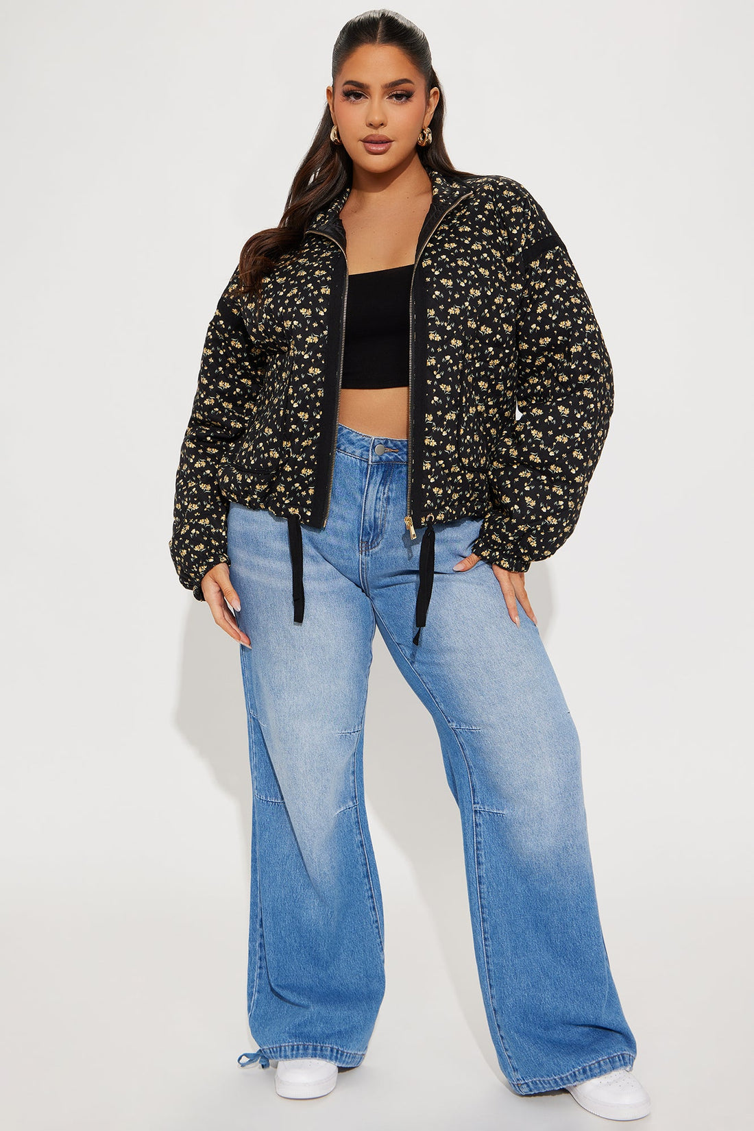 As Sweet As Ever Oversized Quilted Jacket - Black