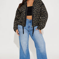 As Sweet As Ever Oversized Quilted Jacket - Black
