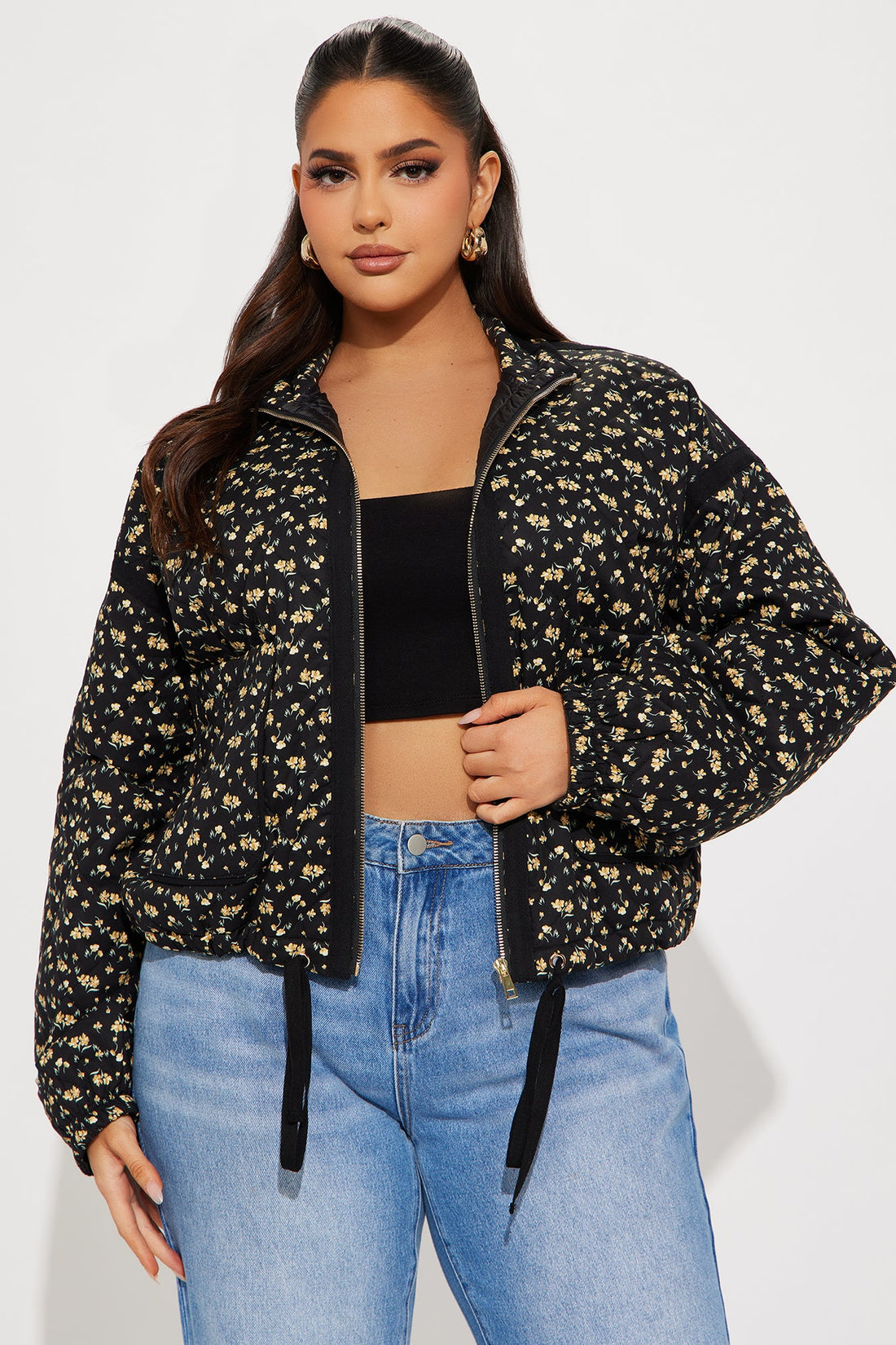 As Sweet As Ever Oversized Quilted Jacket - Black