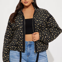 As Sweet As Ever Oversized Quilted Jacket - Black