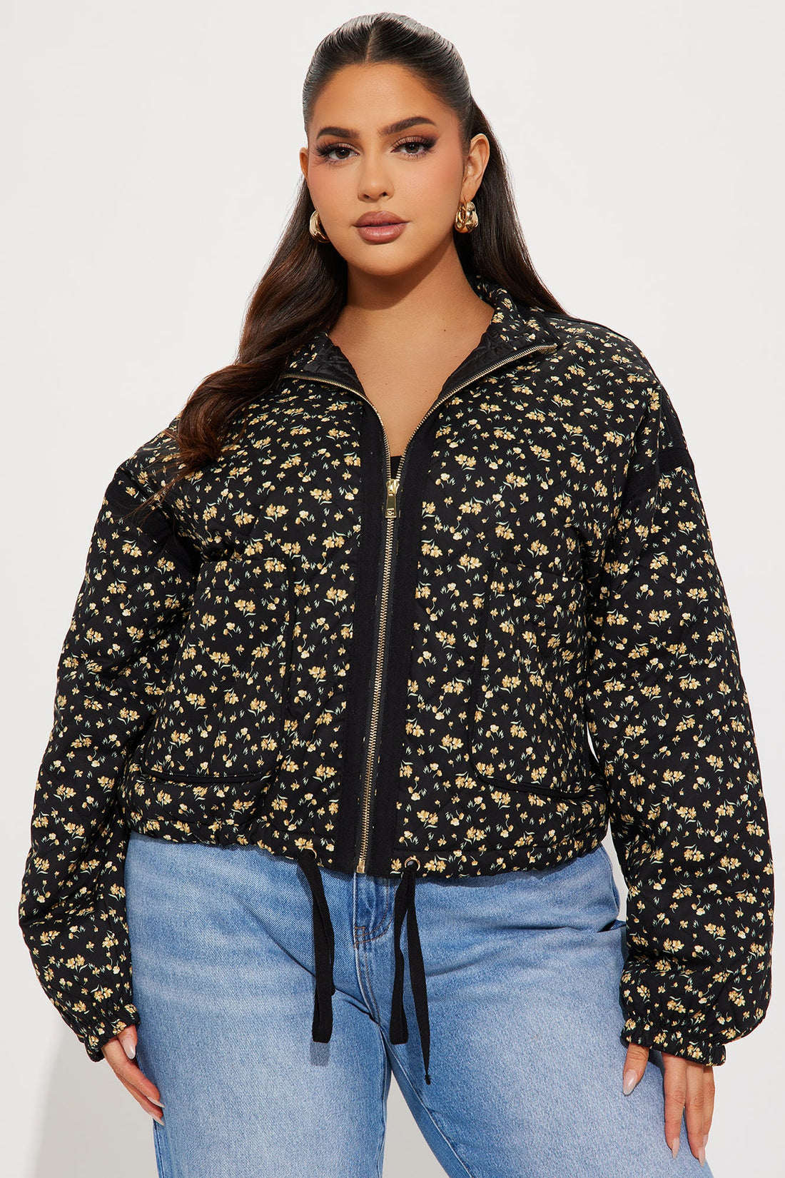 As Sweet As Ever Oversized Quilted Jacket - Black