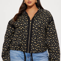 As Sweet As Ever Oversized Quilted Jacket - Black