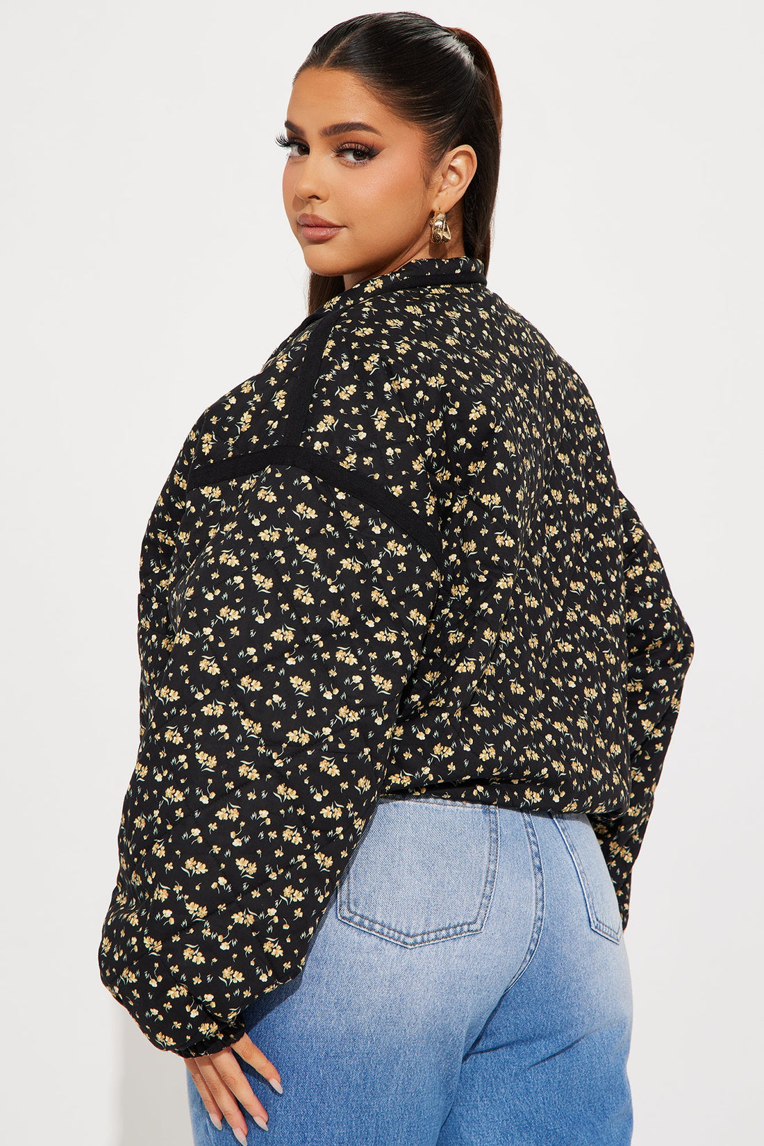 As Sweet As Ever Oversized Quilted Jacket - Black