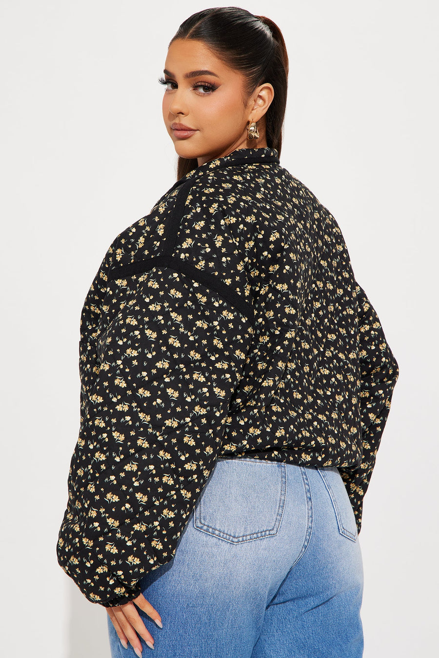 As Sweet As Ever Oversized Quilted Jacket - Black