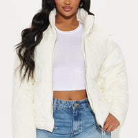 Ski Lift Lightweight Quilted Puffer Jacket - Cream