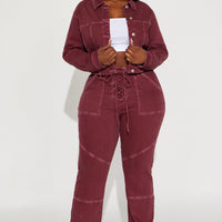 Bordeaux Stretch Denim Jacket - Wine