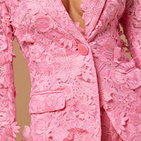Denise Embroidered Blazer - Pink