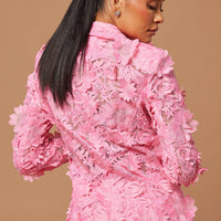 Denise Embroidered Blazer - Pink