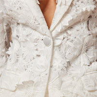 Denise Embroidered Blazer - White
