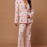 Verona Embellished Single Breasted Jacket - Rose