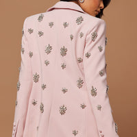 Verona Embellished Single Breasted Jacket - Rose