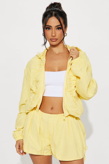Sweet Like Honey Windbreaker Jacket - Yellow