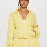 Sweet Like Honey Windbreaker Jacket - Yellow