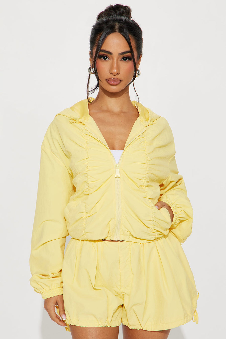 Sweet Like Honey Windbreaker Jacket - Yellow