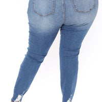 Ego Trip Mid Rise Jeans - Medium Blue Wash