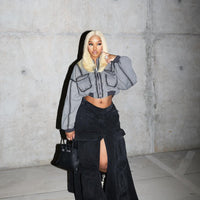 Expose The Fakes Washed Bomber - Grey/combo